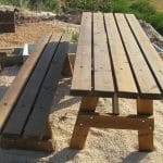 שולחן עץ + ספסל דגם 204