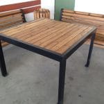 שולחן עץ בסיס ברזל דגם 2