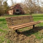 ספסל עץ מלא לגינה דגם אורן